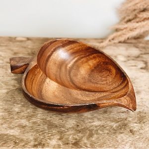 Leaf Wooden Tray Dish Catchall Tray Bowl